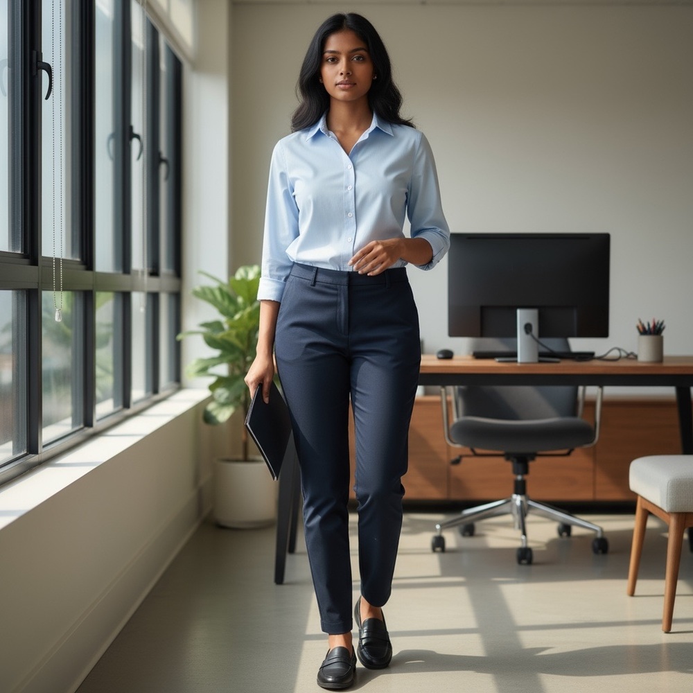 Van Heusen Women's Navy Trousers